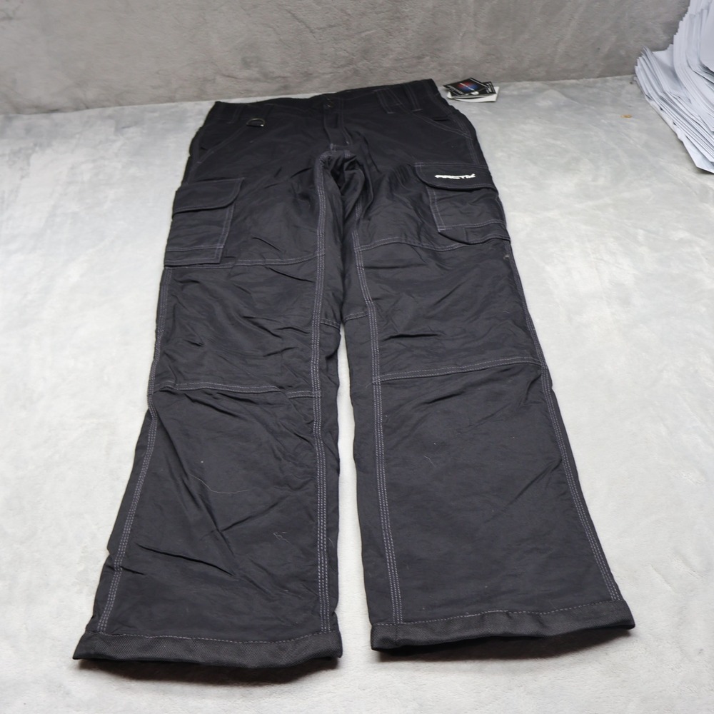 Arctix Rugged Pants Men Small Black Cargo Fleece Lined Double Knee 29x30 $50 NEW